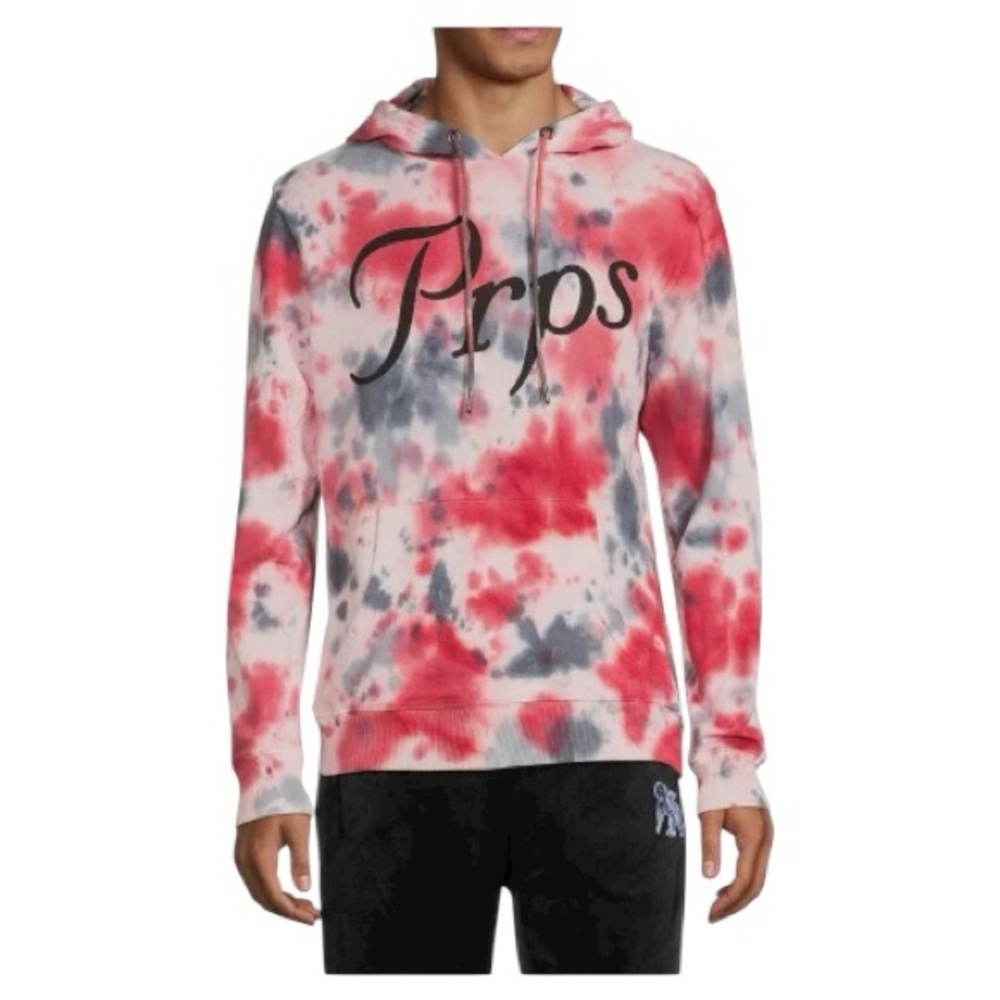 PRPS Red and Gray Tie-Dye Hoodie